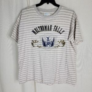 Vintage Multnomah Falls Oregon Size XL 80s 90s Striped Tshirt